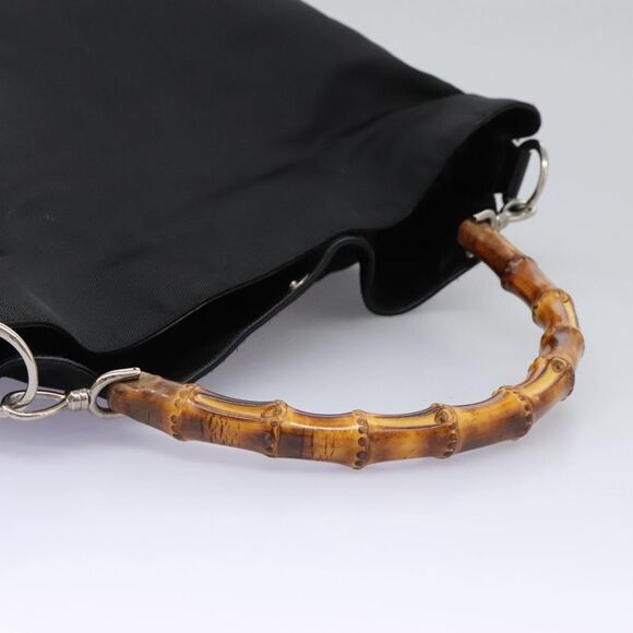 Gucci Bamboo Black Synthetic Handbag (Pre-Owned) - Picture 5 of 16